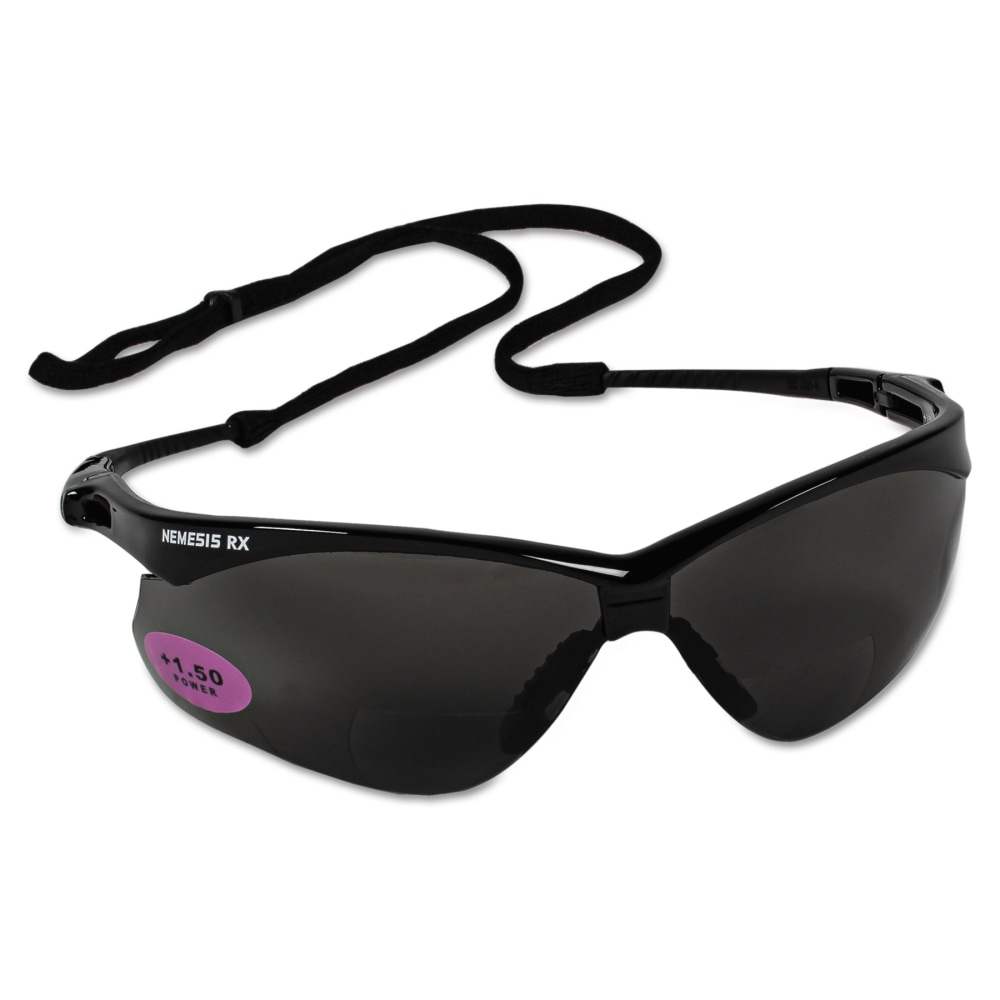 Jackson Safety V60 Nemesis RX Safety Eyewear, Black Frame Smoke Lens, +1.5 Diopter MPN:22516