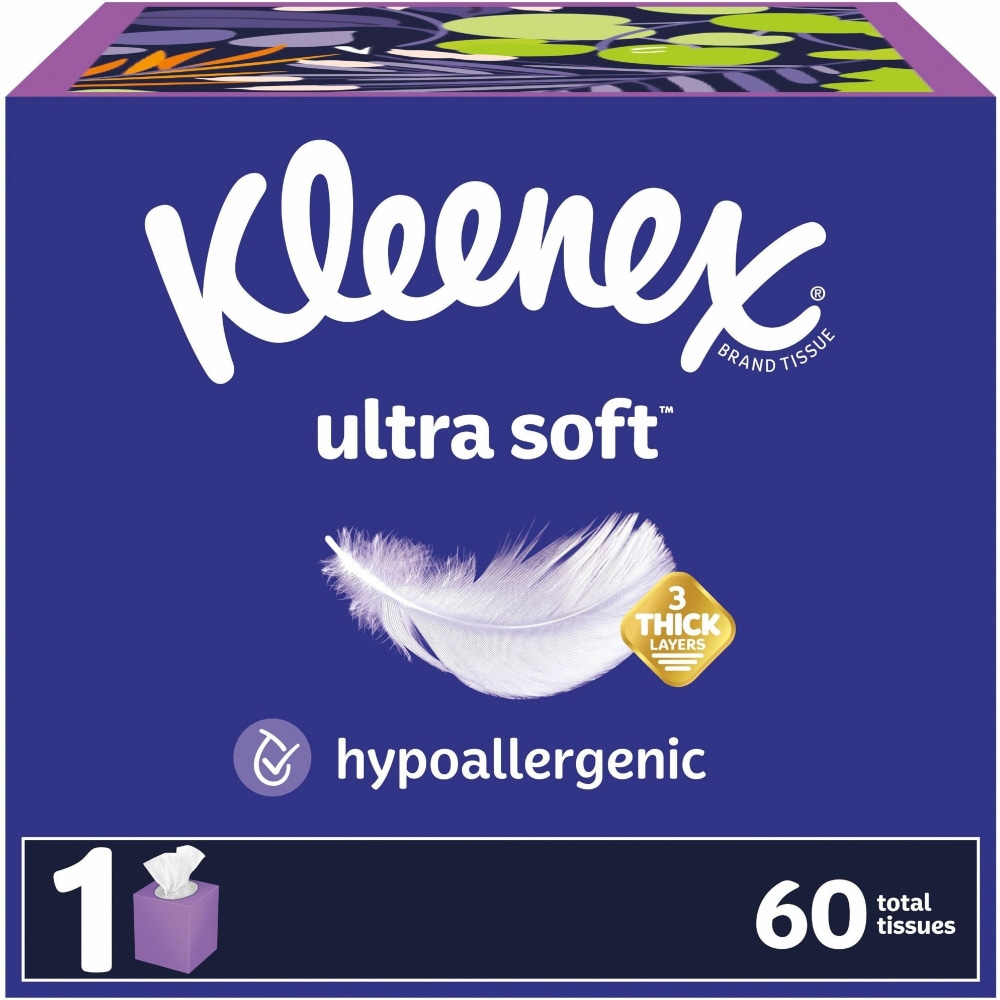 Kleenex Ultra Soft Tissues - 3 Ply - White - 65 / Box - 1 Each MPN:54277