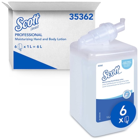 Moisturizing Hand & Body Lotion (35362), 1.0 L Bottles, White, Fresh Fragrance, 1 Bottle, PK6 MPN:35362