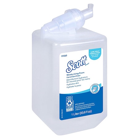 Moisturizing Foam Hand Sanitizer 1.0 L Refills for compatible Scott Essential Manual Dispensers (6) MPN:91560