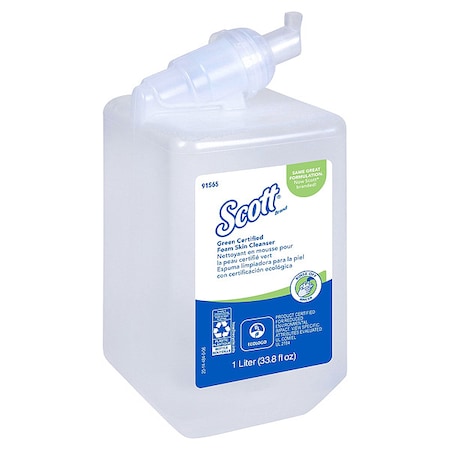 Green Certified Foam Hand Soap, 1.0 L Refills for Compatible Scott Manual Dispensers, 6PK MPN:91565