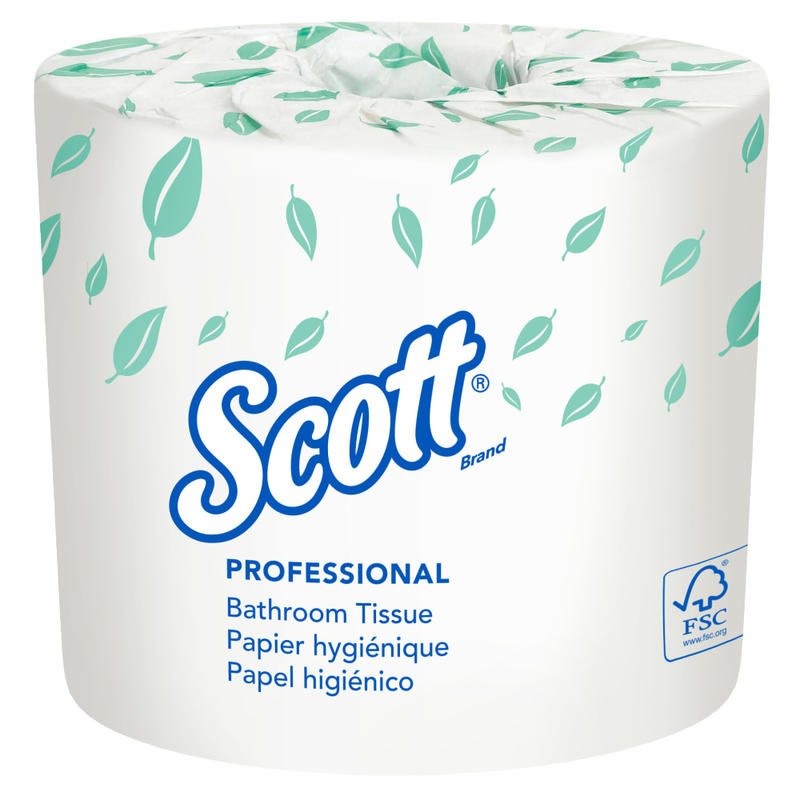 Scott Professional 2-Ply Standard Roll Toilet Paper with Elevated Design, 100% Recycled, 550 Sheets Per Roll, Pack Of 20 Rolls (Min Order Qty 2) MPN:13607