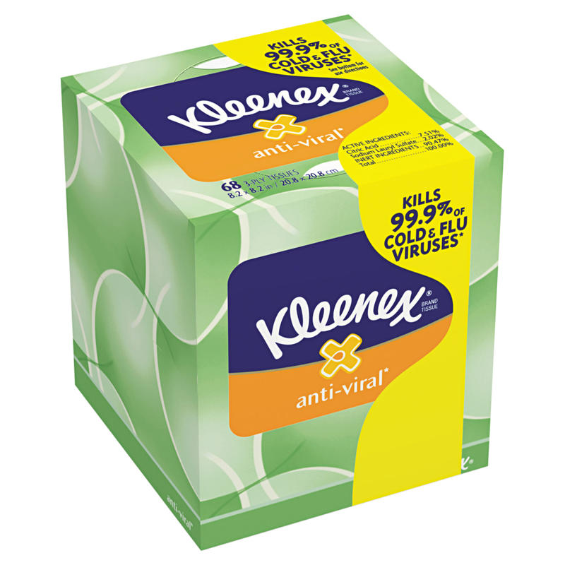 Kleenex Anti-Viral Facial Tissue, 68 Tissue Per Box, Case Of 27 Boxes MPN:25836CT