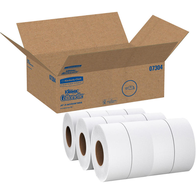 Scott Essential Extra Soft JRT Bathroom Tissue, 2-Ply, 3-9/16in x 750', White, 12 Rolls Per Carton MPN:7304