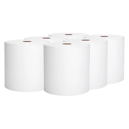 Essential Hardwound Paper Towels, 1 Ply, Continuous Roll Sheets, 950 ft, White, 6 PK MPN:02000