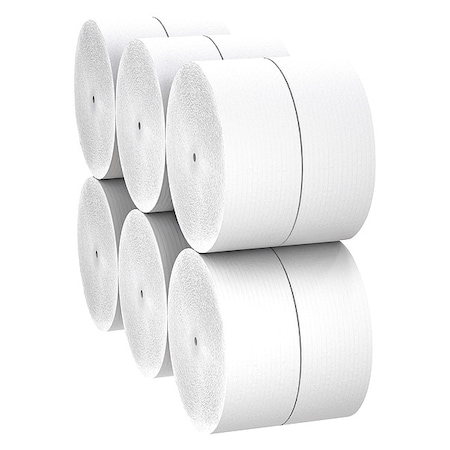 Scott Coreless High-Capacity Jumbo Roll Toilet Paper, 1-Ply, White, 2, 300'/Roll, 12PK MPN:07005