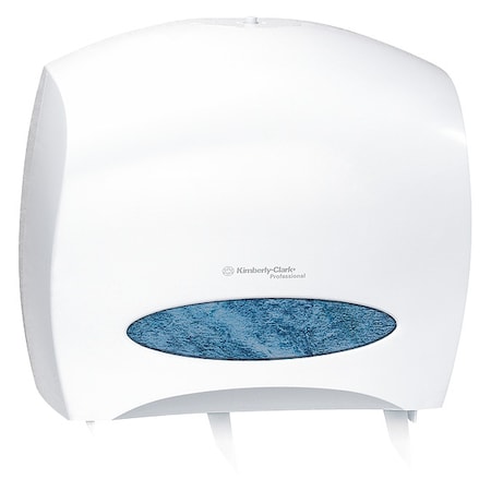 Toilet Paper Dispenser, Jumbo Core, Horizontal Double Roll, Plastic, White MPN:09508