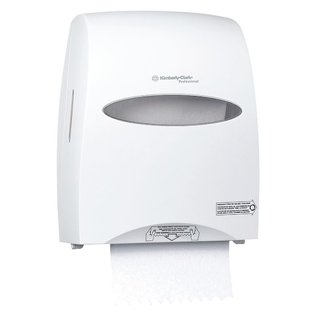 Paper Towel Dispenser, Hardwound, 8 in Paper Towel Width, 1 1/2 in, Plastic, White MPN:09991