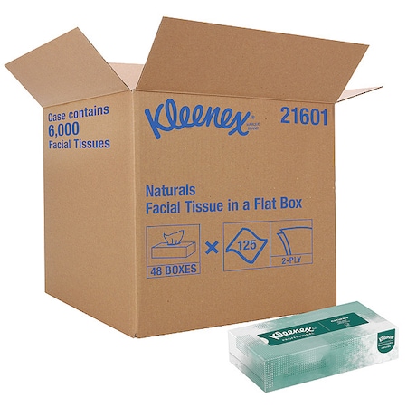 Naturals, 2 Ply Facial Tissue, 125 Sheets per Box, 48 PK MPN:21601
