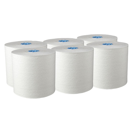 Hard Roll Towels with Absorbency Pockets, for Blue Core Dispensers, White, (900'/Roll), 6PK MPN:43959