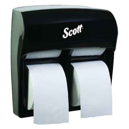 Pro High-Capacity Toilet Paper Dispenser 4 Roll (44518), Black, 11.25