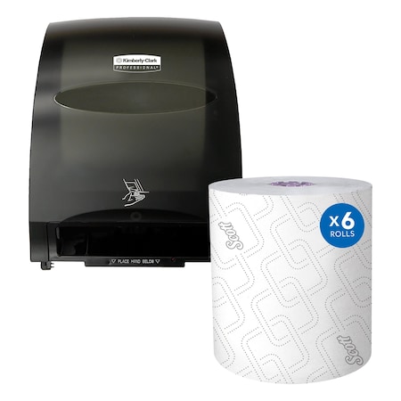 Automatic Hard Roll Paper Towel Dispenser With Hard Roll Paper Towel Refill 6 PK MPN:48857, 02001