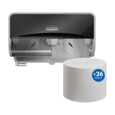 Icon Coreless Toilet Paper Dispenser With Scott Essential Toilet Paper Refill 36 PK MPN:58722, 04007