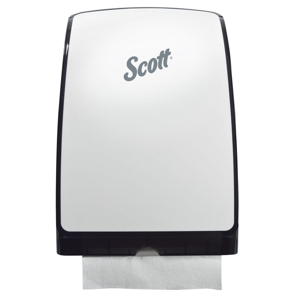 Scott Slimfold Folded Towel Dispenser (34830), White, Compact, One-At-A-Time Manual Dispensing, 9.8in x 2.8in x 13.67in (Qty 1) MPN:34830