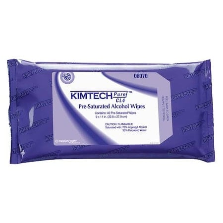 W4 PreSat Alcohol Wipers, 70% IPA, Anti-Stat Resealable Pouch, 11