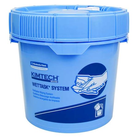 WypAll WetTask Customizable Wet Wiping System Bucket (09361), Blue, Large 3.5 Gal (2 Buckets/Case) MPN:09361