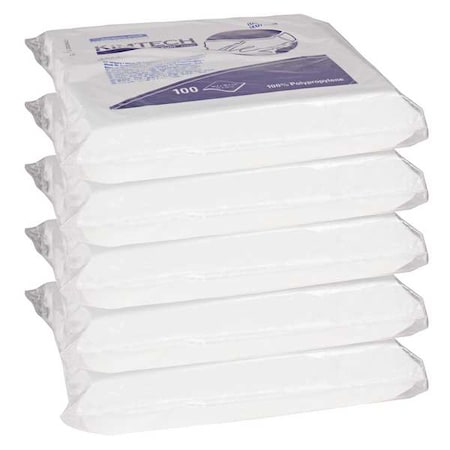 W4 Dry Cleanroom Wipes (33390), Double Bag, White, 9