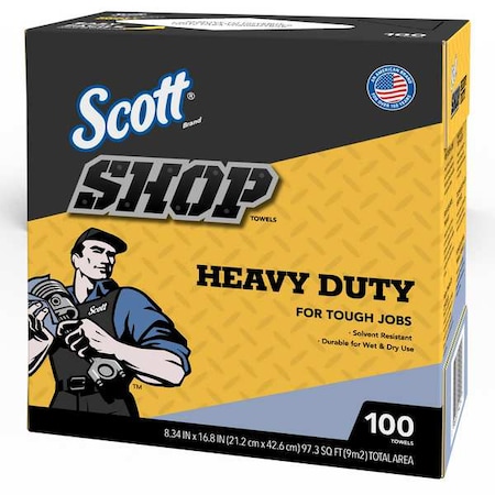 Scott Dry Wipe, 10 Sheets, No Roll, Blue, 10 PK MPN:54014