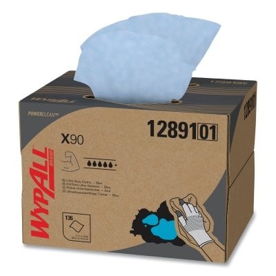 Wypall X90 Cloths Brag Box Blue 136 Sheets MPN:12891