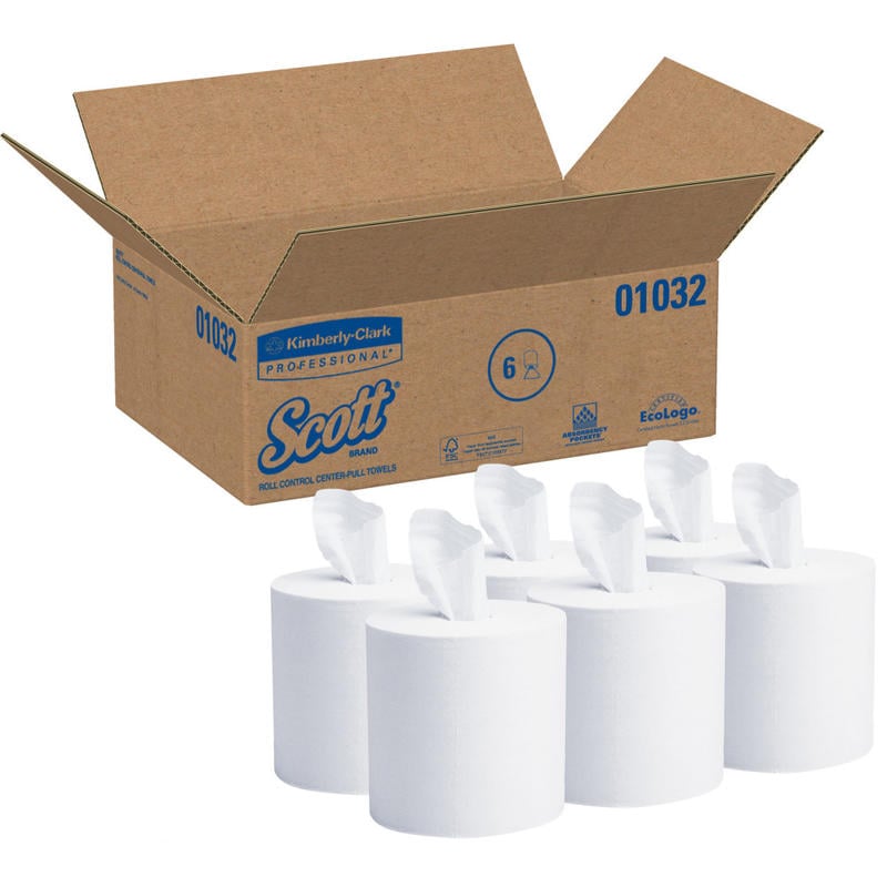 CASE/6PKS Scott Roll Control Center-Pull Towels MPN:01032