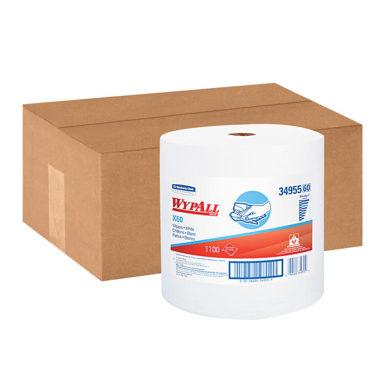 Wypall X60 Teri Wiper Jumbo Roll Wht 1-100 Per R MPN:34955