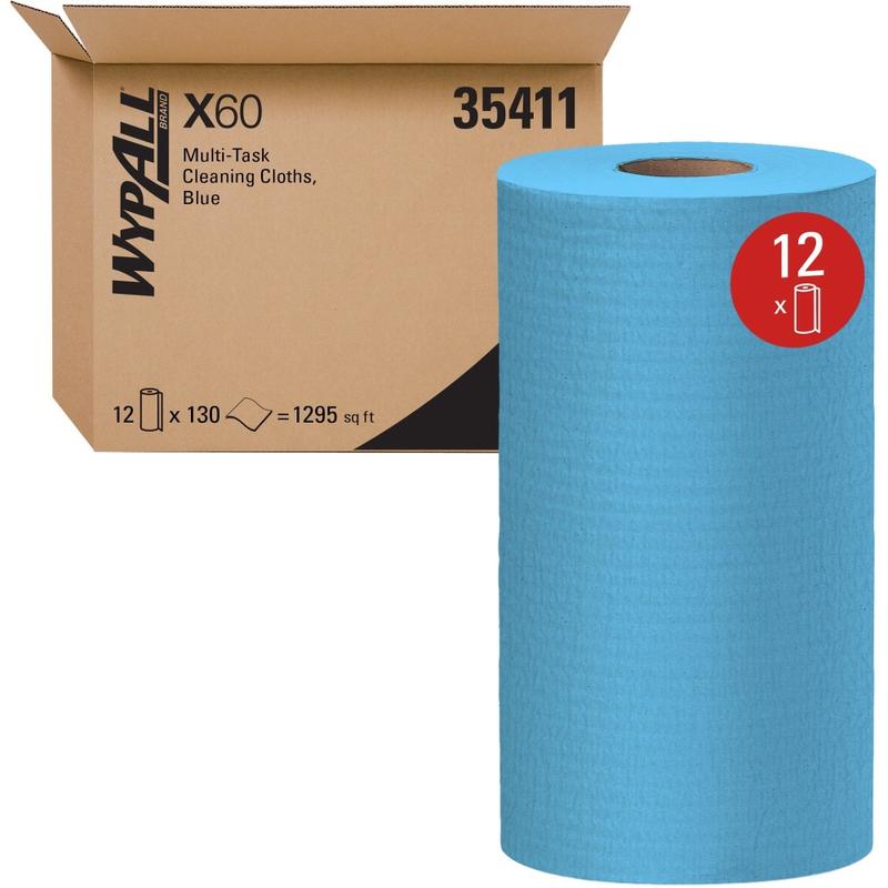 9.75X130 Blue Wypall Teri Wipes MPN:35411