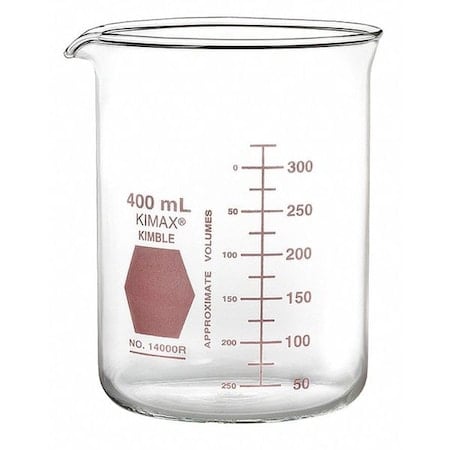 Colorware Beaker, Borosilicate Glass, Low Form, 100 mL / 3.38 fl oz Capacity, A Type I, 12 PK MPN:14000R-100