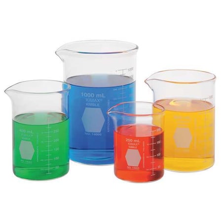 Beaker Set, Borosilicate Glass, Low Form, 250 mL, 400 mL, 600 mL, 1 L / A Type II MPN:14085-01