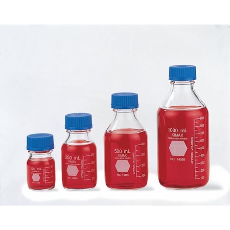 Media Bottle, Boro Glass, 260mm H, PK4 MPN:14395-2000