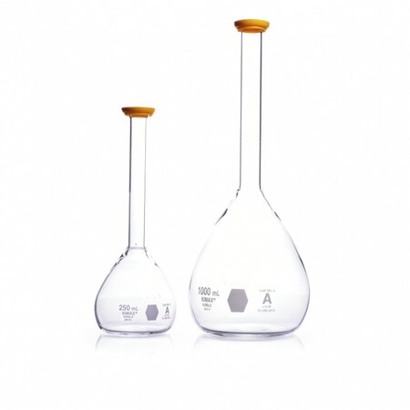 Volumetric Flasks, Class A, W/Snap Caps, MPN:28012-500