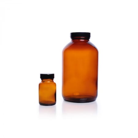 Amber Glass Wide-Mouth Packer Bott, PK 12 MPN:5220845V-21