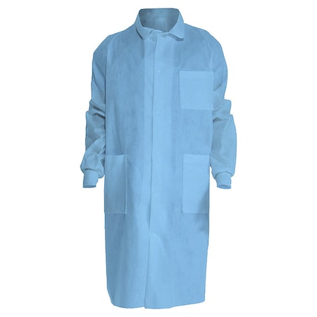 Kimtech A8 Lab Coat, SMS, Snaps Closure, Blue, 2XL, 10 PK MPN:10049