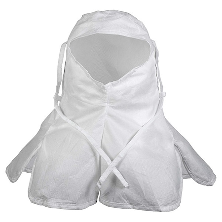 Sterile Hood, Polypropylene, Serged Seam, White, Covers Ears, Head, Mouth, Neck, Shoulders, 100 PK MPN:25797