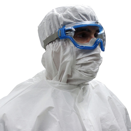 Sterile Hood & Mask, Polypropylene, Serged Seam, White, Covers Ears, Head, Mouth, Neck, Shoulders MPN:47677