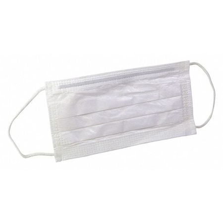 Cleanroom Mask, 3-Ply, Dual, Non-Adjustable Strap, None, White, M, 500 PK MPN:62465
