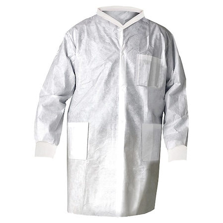 Kt A8 Lab Coat White Knitcollar Lg 25 MPN:10022
