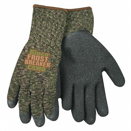 Coated Gloves, Natural Rubber Latex, Crinkled, Palm, Not Rated Abrasion Level, Camouflage, Xl 1 PR MPN:1788-XL