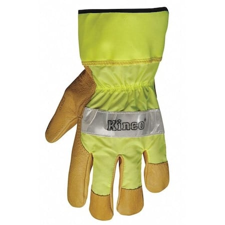 Leather Gloves, High Visibility Green, 1 PR MPN:1919-M