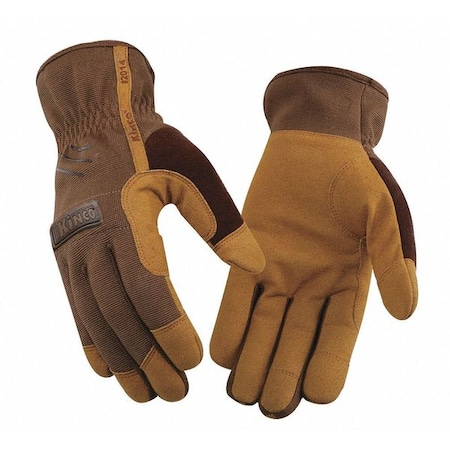 Mechanics Gloves, Synthetic Leather Palm, XL, Brown, 1 PR MPN:2014-XL