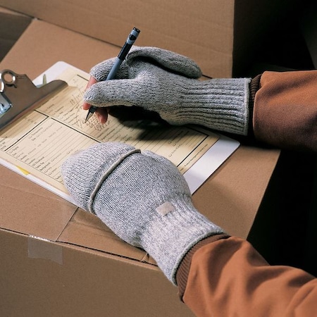 Cold Protection Gloves, Wool/Nylon/Acrylic, PVC Dots Palm, Acrylic Thermal Lining, Gray, M MPN:5210-M