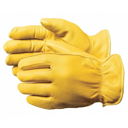 Cold Protection Gloves, Deerskin Leather Palm, Thermal Lining, Yellow, L MPN:90HK-L