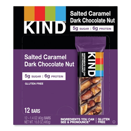 Nuts and Spices Bar, Salted Caramel/Dark Chocolate Nut, 1.4oz, PK12 MPN:26961
