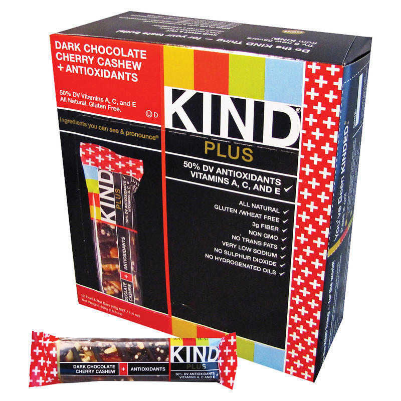 KIND Snack Bars, Dark Chocolate Cherry Cashew, 1.4 Oz, Box Of 12 (Min Order Qty 3) MPN:17250