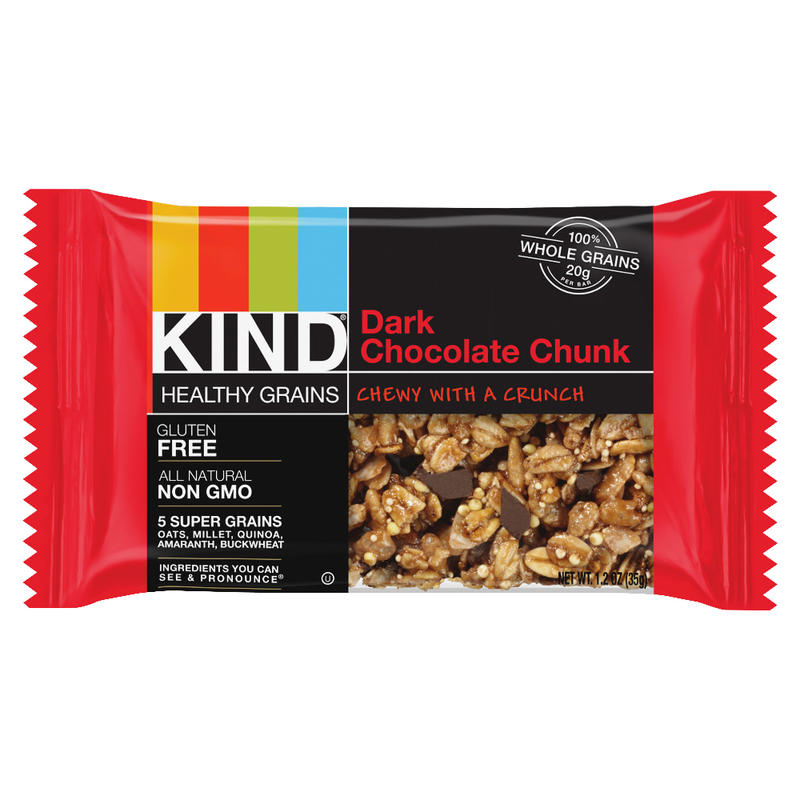 KIND Healthy Grains Snack Bars, Chewy Dark Chocolate Chunk, 1.2 Oz, Box Of 12 (Min Order Qty 5) MPN:18082