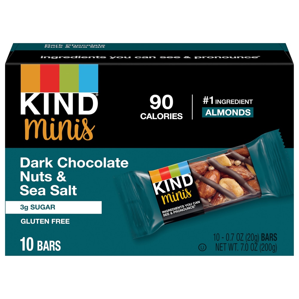 KIND Mini Bars, Dark Chocolate Nuts and Sea Salt, 0.7 Oz, Total Qty 80 MPN:27959