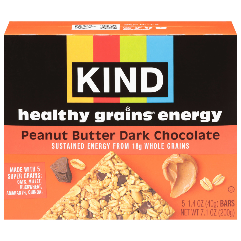 KIND Healthy Grains Energy Bars, Peanut Butter Dark Chocolate, 1.4 Oz, Total Qty 40 MPN:67069