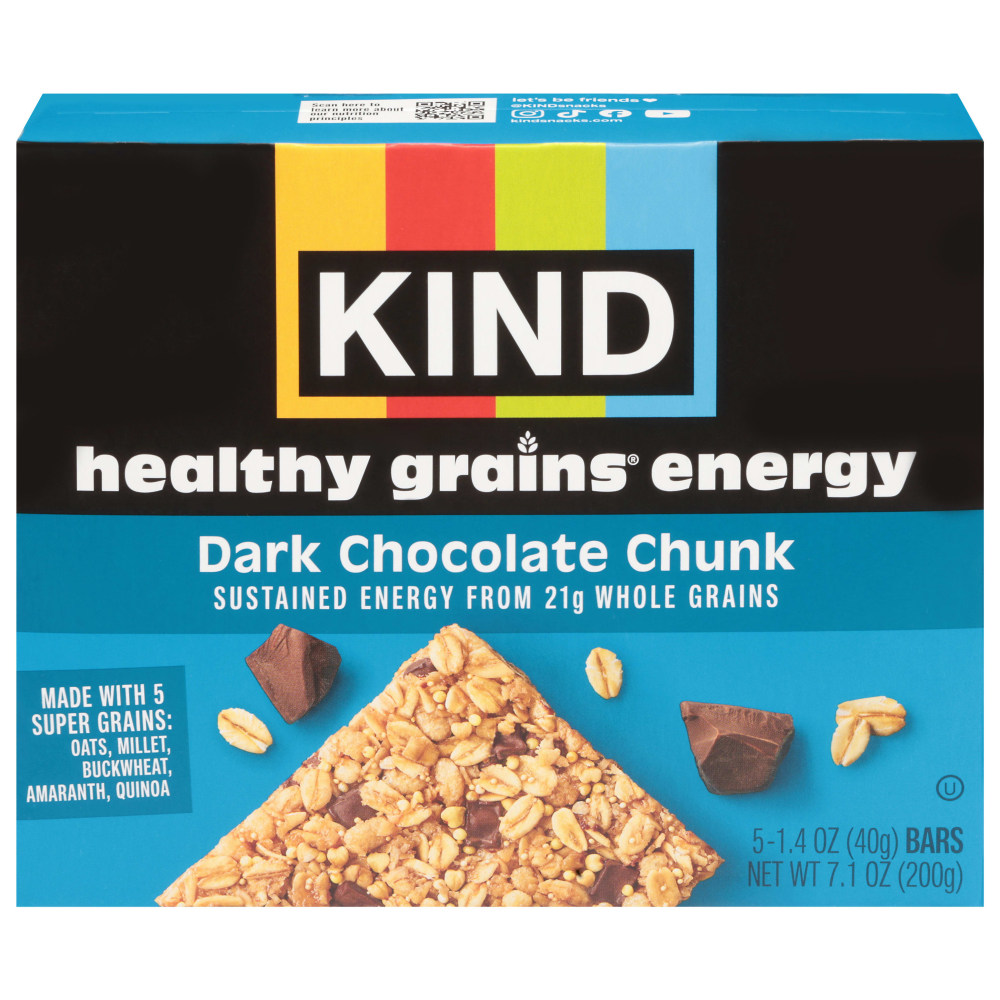 KIND Healthy Grains Energy Bars, Dark Chocolate Chunk, 1.4 Oz, Total Qty 40 MPN:67071