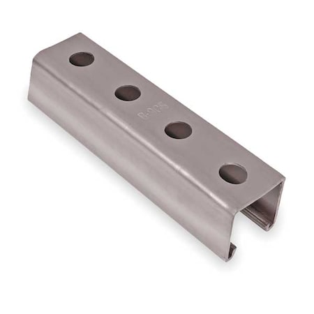 Single Channel Strut, Punched, 304 Stainless Steel, Polished, 9/16 in Hole Size, Silver MPN:B 905 10 SS