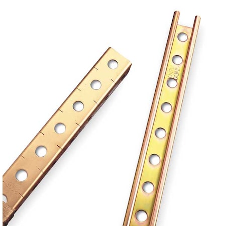 Single Channel Strut, Punched, Steel, Electroplated, 9/16 in Hole Size, Gold MPN:B 905 20