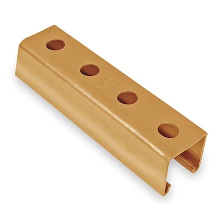 Single Channel Strut, Punched, Steel, Electroplated, 9/16 in Hole Size, Gold MPN:B 907 20